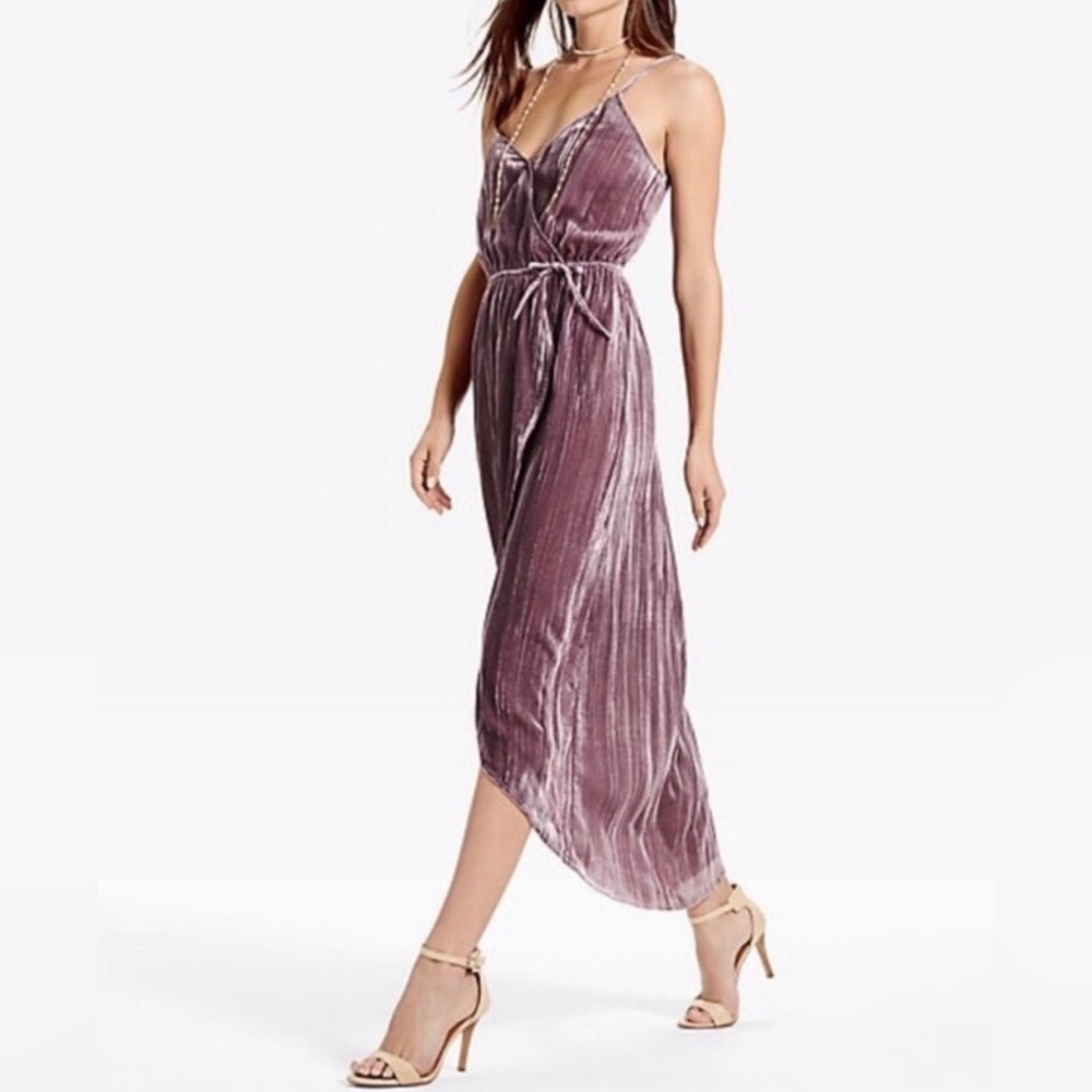 Lucky Brand Mauve Velvet Midi Dress